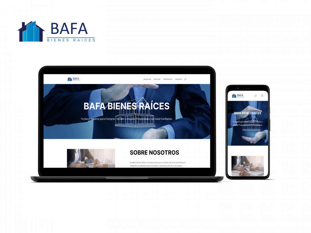 Diseño movil y Web para bafa bienes raices