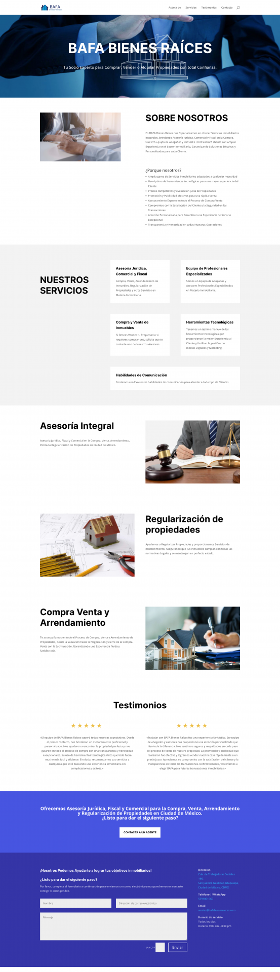 Diseño web bafa bienes raices